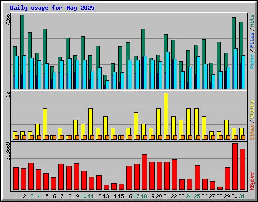 Daily usage for May 2025