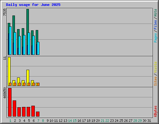 Daily usage for June 2025