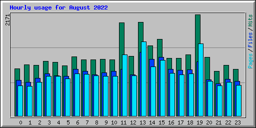 Hourly usage for August 2022